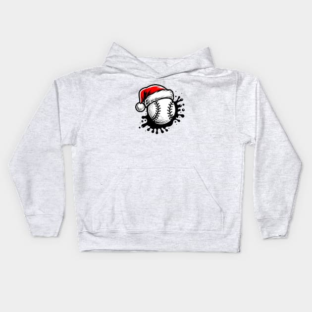 Baseball Christmas Kids Hoodie by hippohost